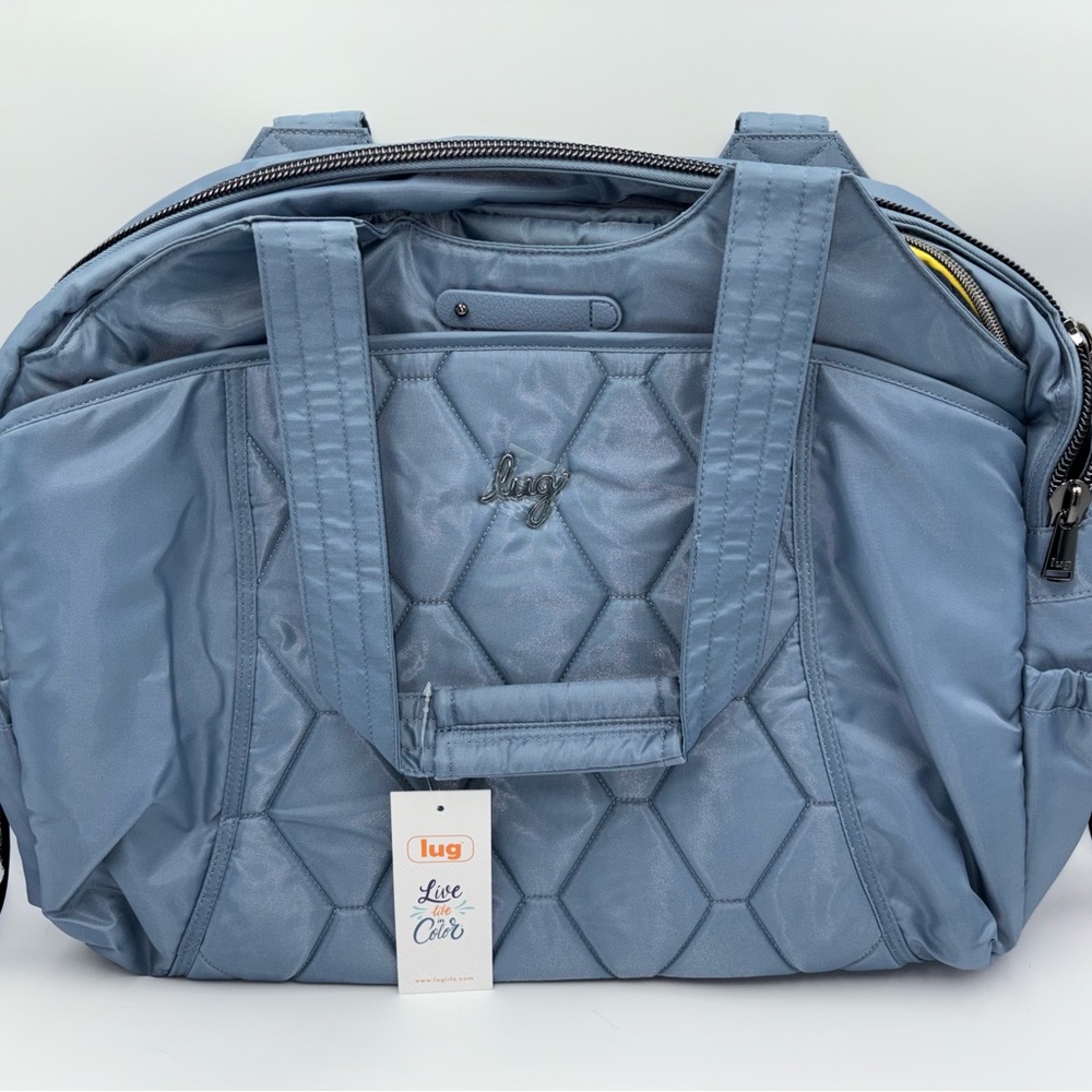 NWT lug pontoon 2 crossbody tote blue moon dragon fly